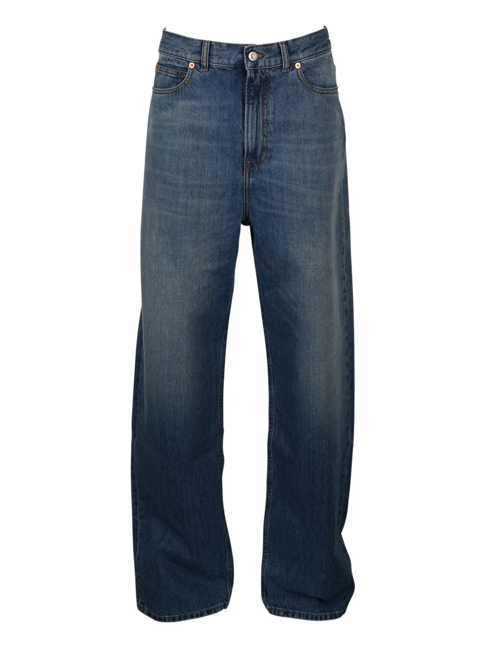 Valentino Archive 1985 Print Washed Denim Jeans