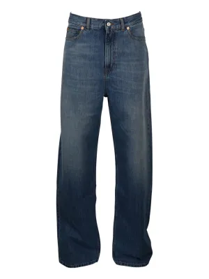Valentino Archive 1985 Print Washed Denim Jeans