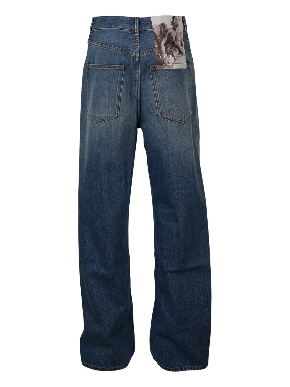 Valentino Archive 1985 Print Washed Denim Jeans