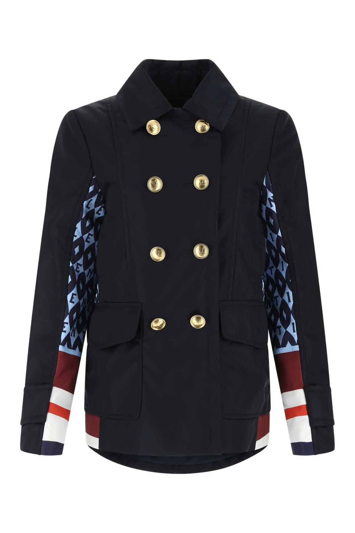 Valentino Foulard Printed Double-Breasted Jacket