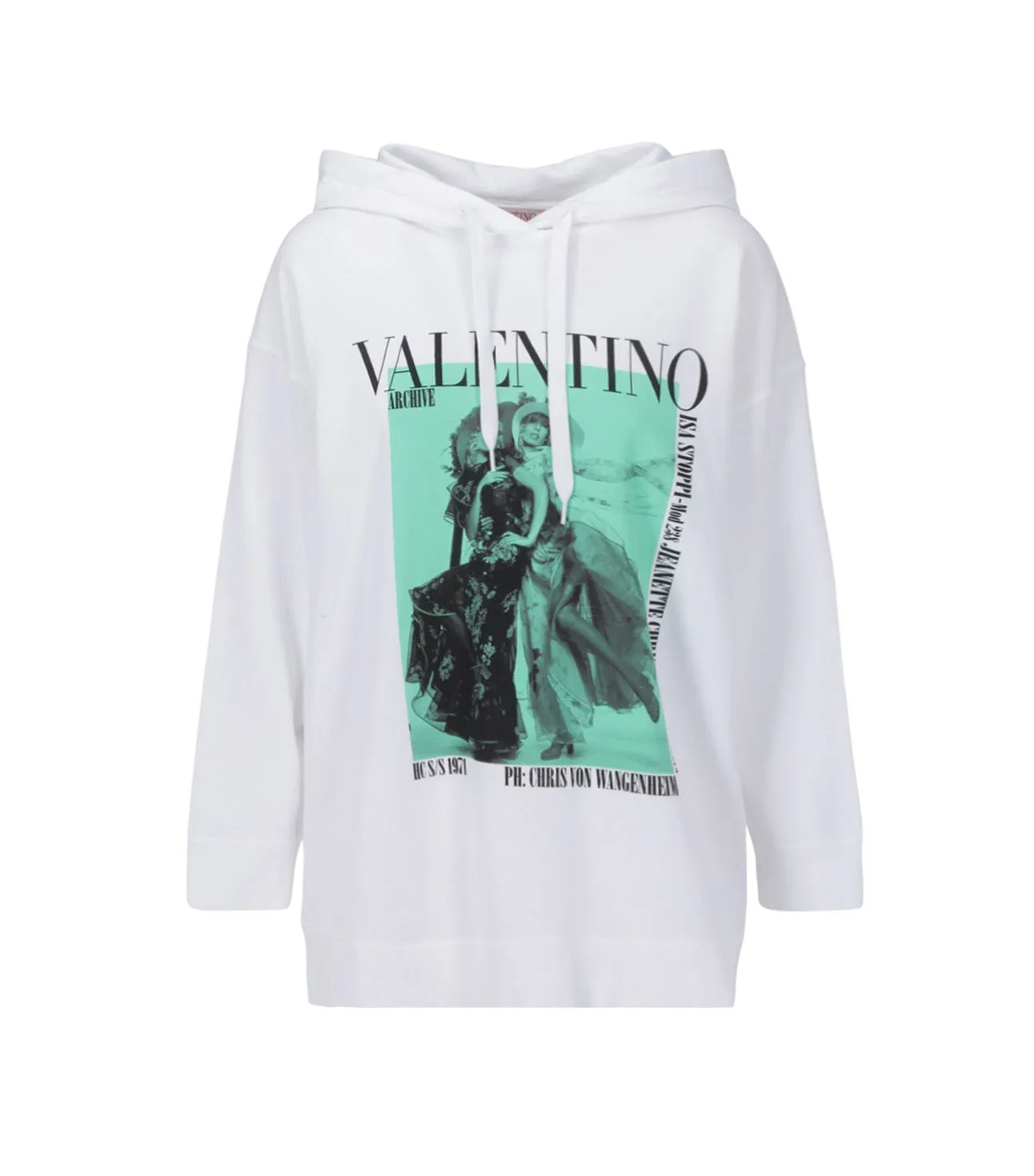 Valentino Logo Printed Drawstring Hoodie