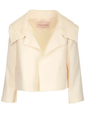 Valentino Long-Sleeved Floral Embroidered Jacket