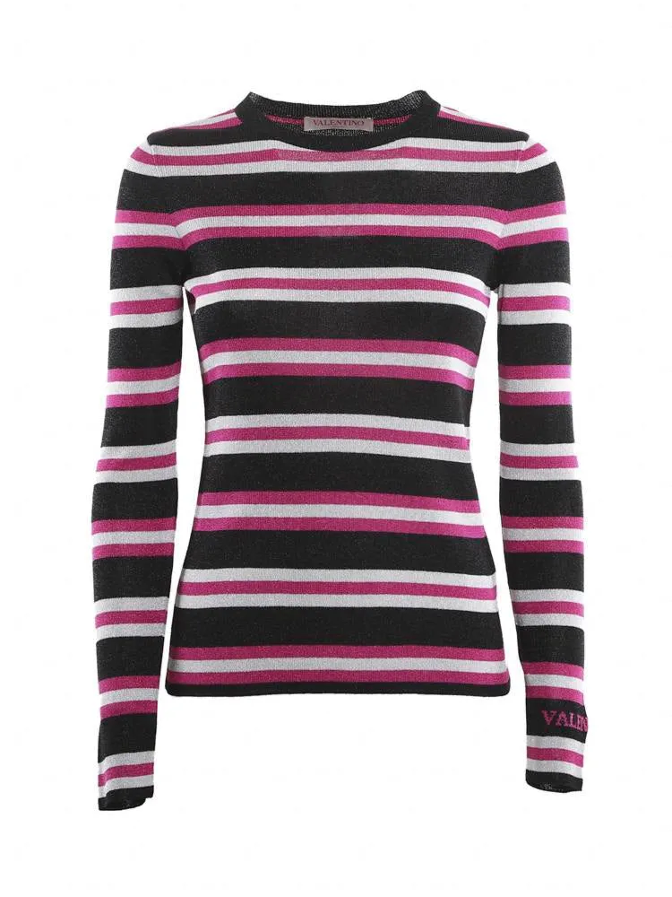 Valentino Striped Crewneck Sweater