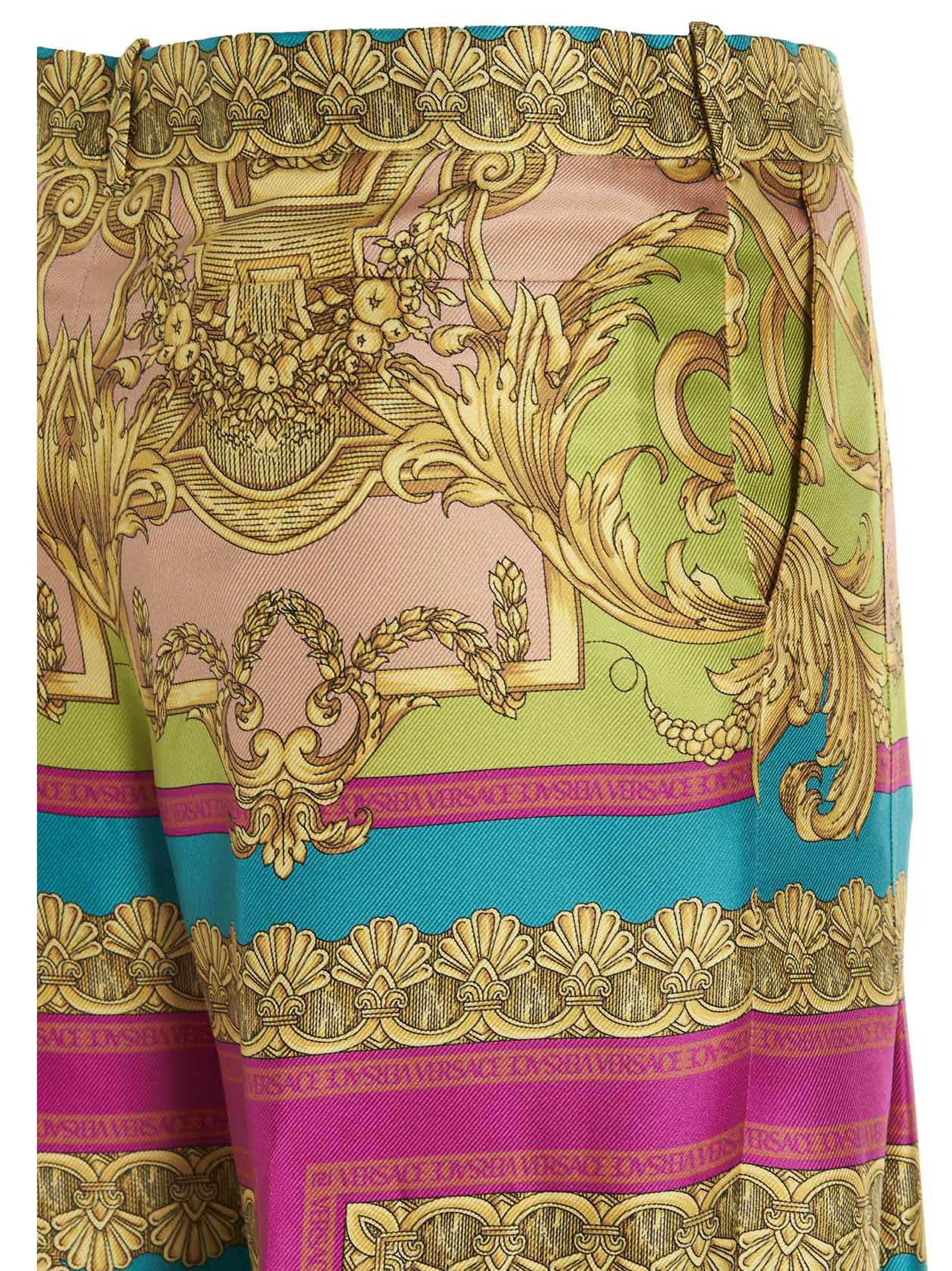 Versace Barocco Pattern High Waist Pants
