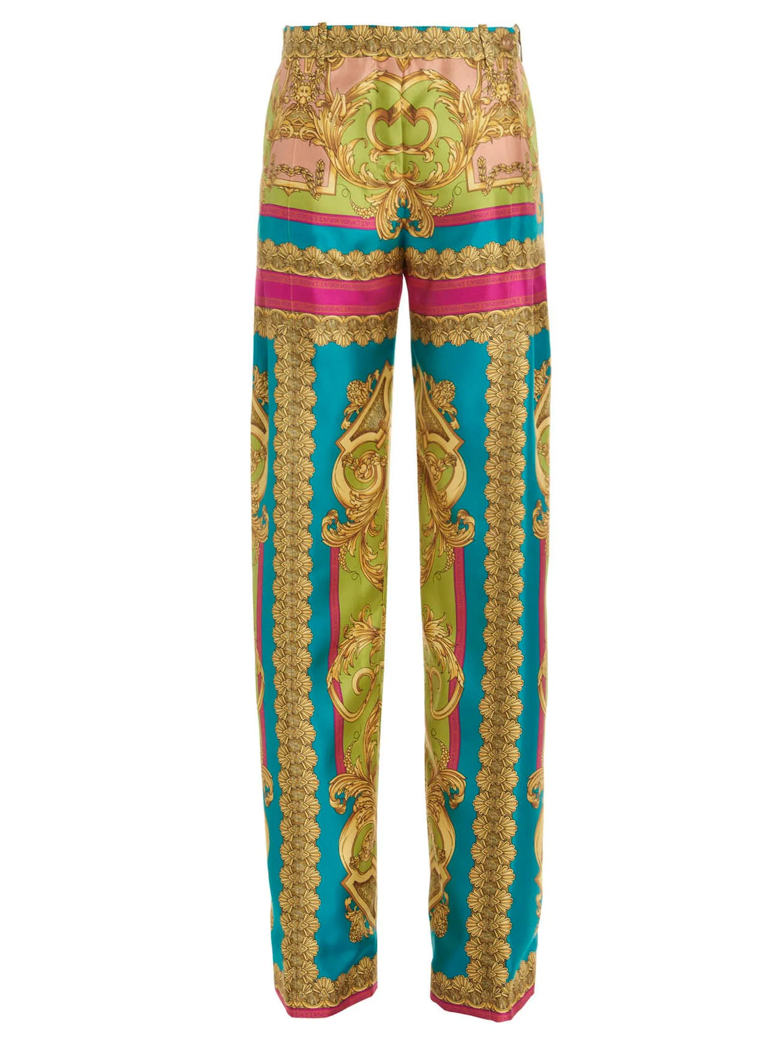 Versace Barocco Pattern High Waist Pants