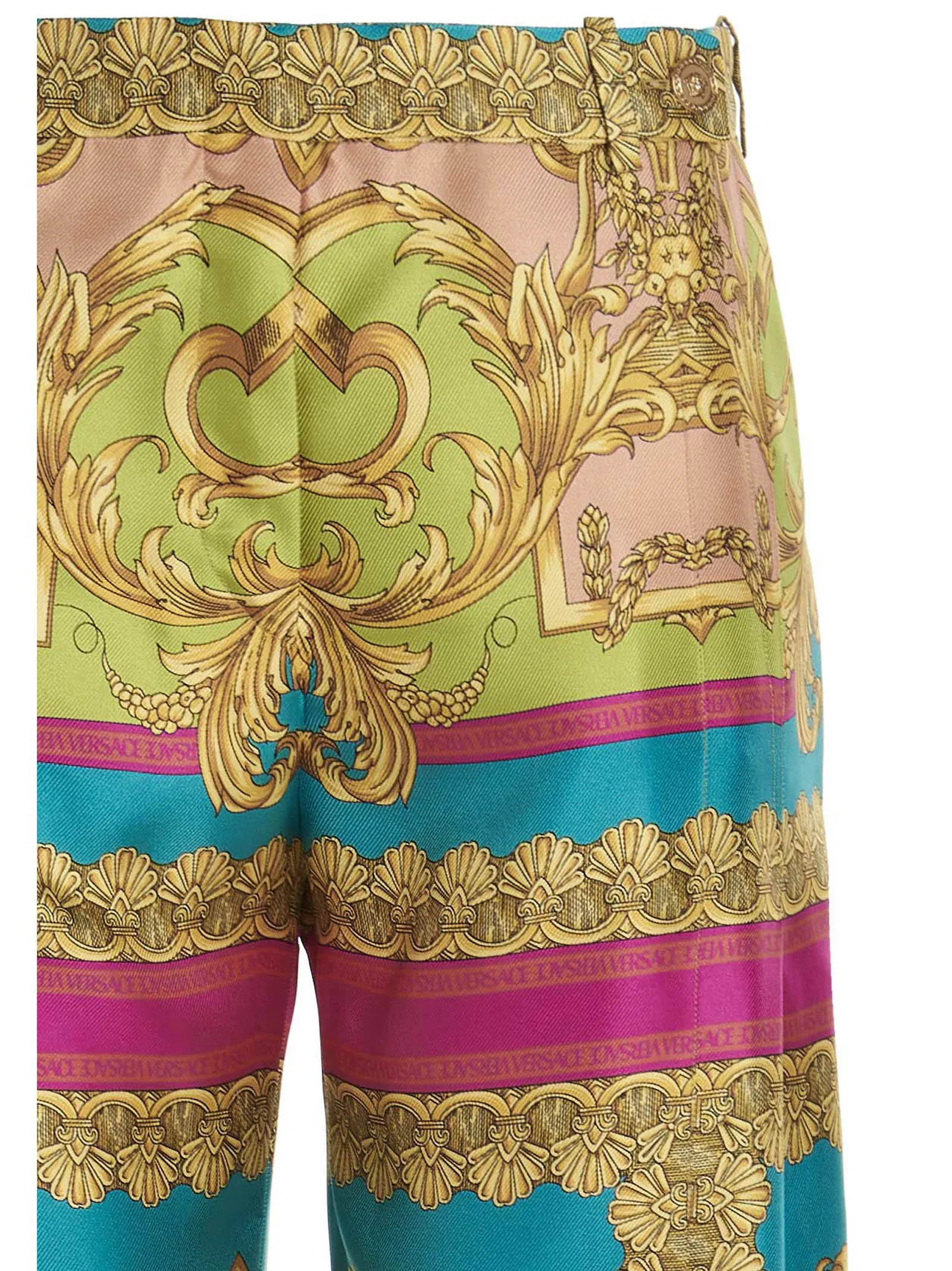 Versace Barocco Pattern High Waist Pants