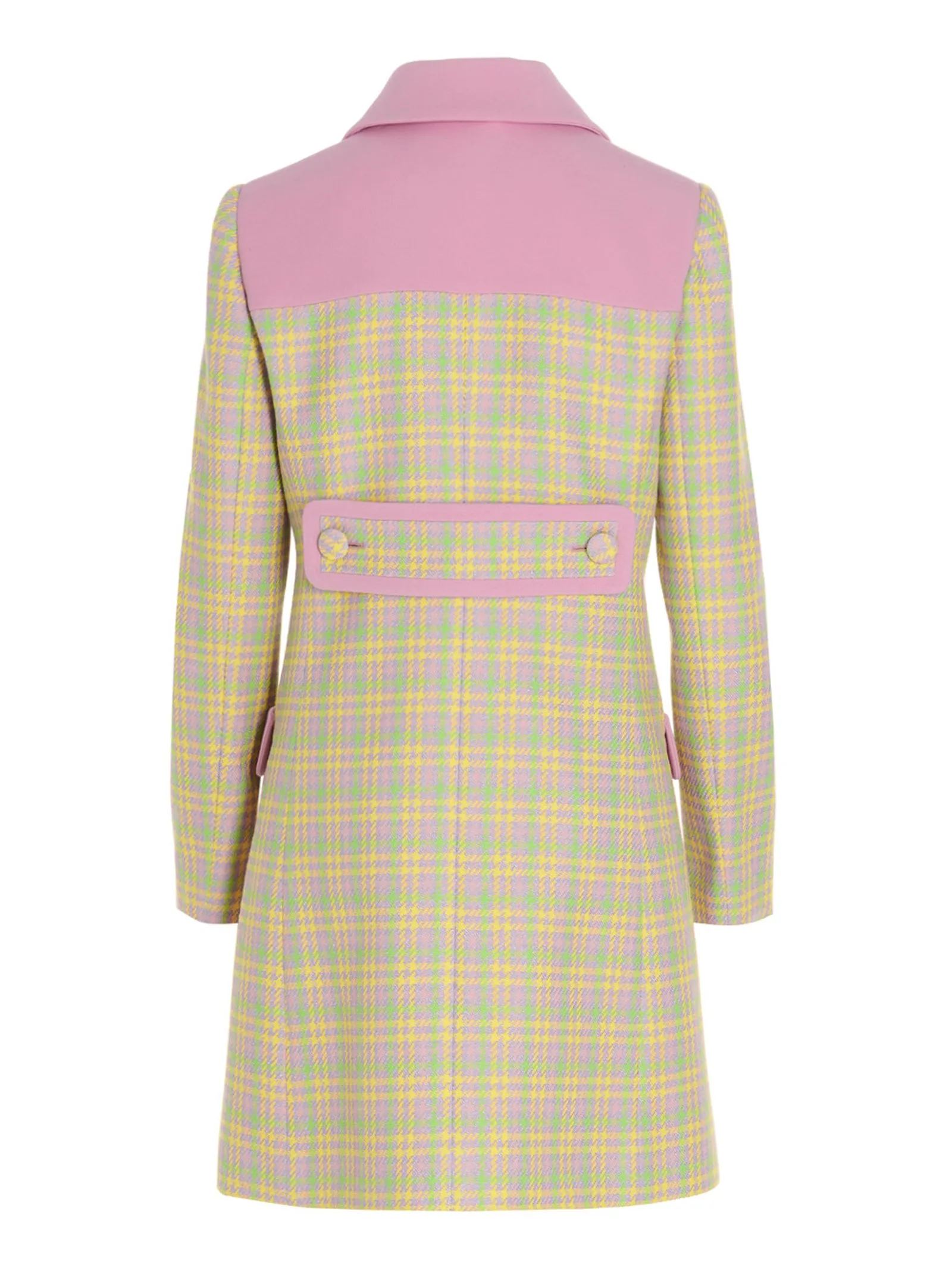 Versace Check Pattern Double Breasted Coat