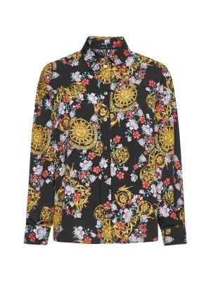 Versace Jeans Couture Floral Printed Long-Sleeved Shirt