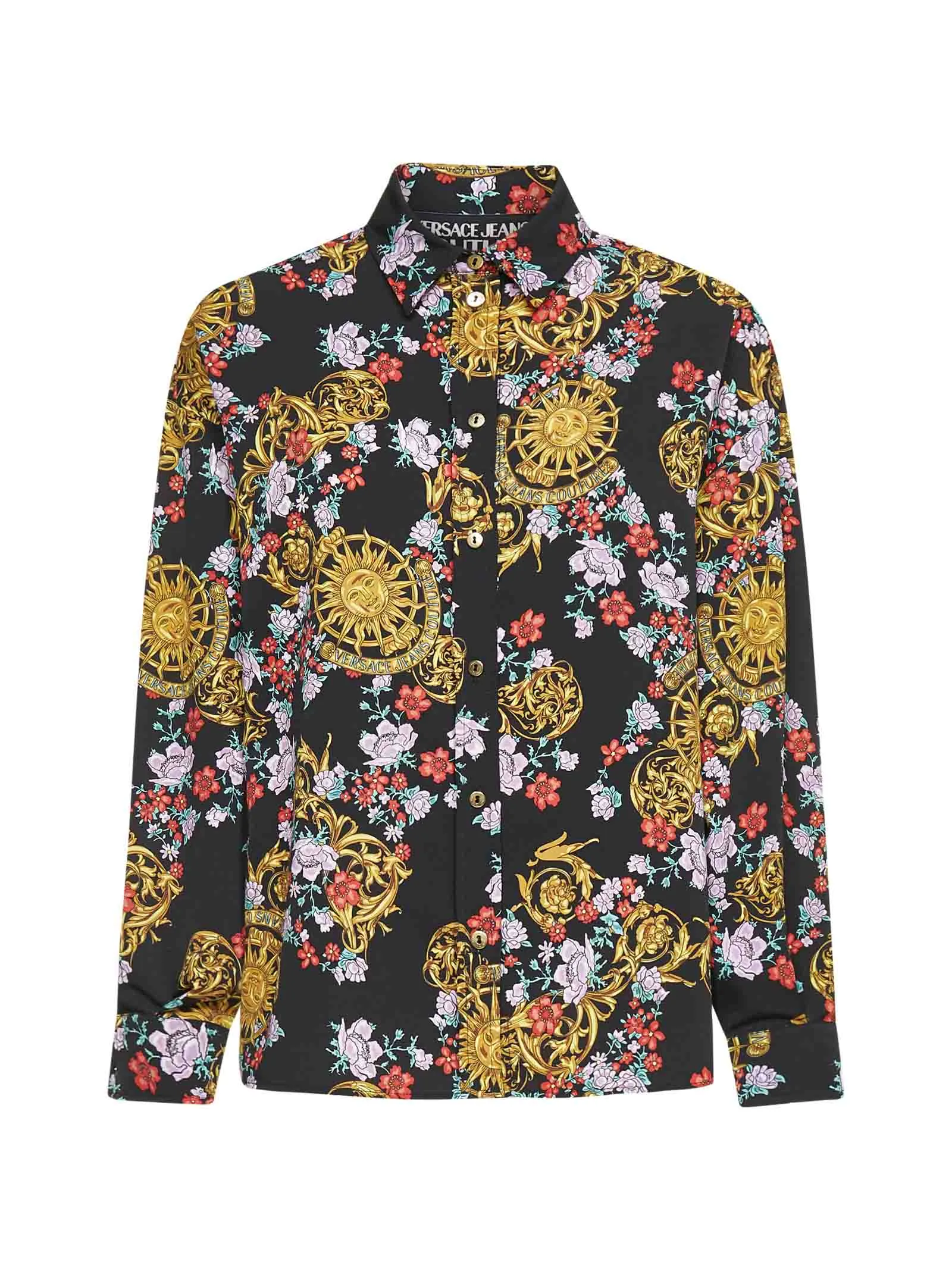 Versace Jeans Couture Floral Printed Long-Sleeved Shirt