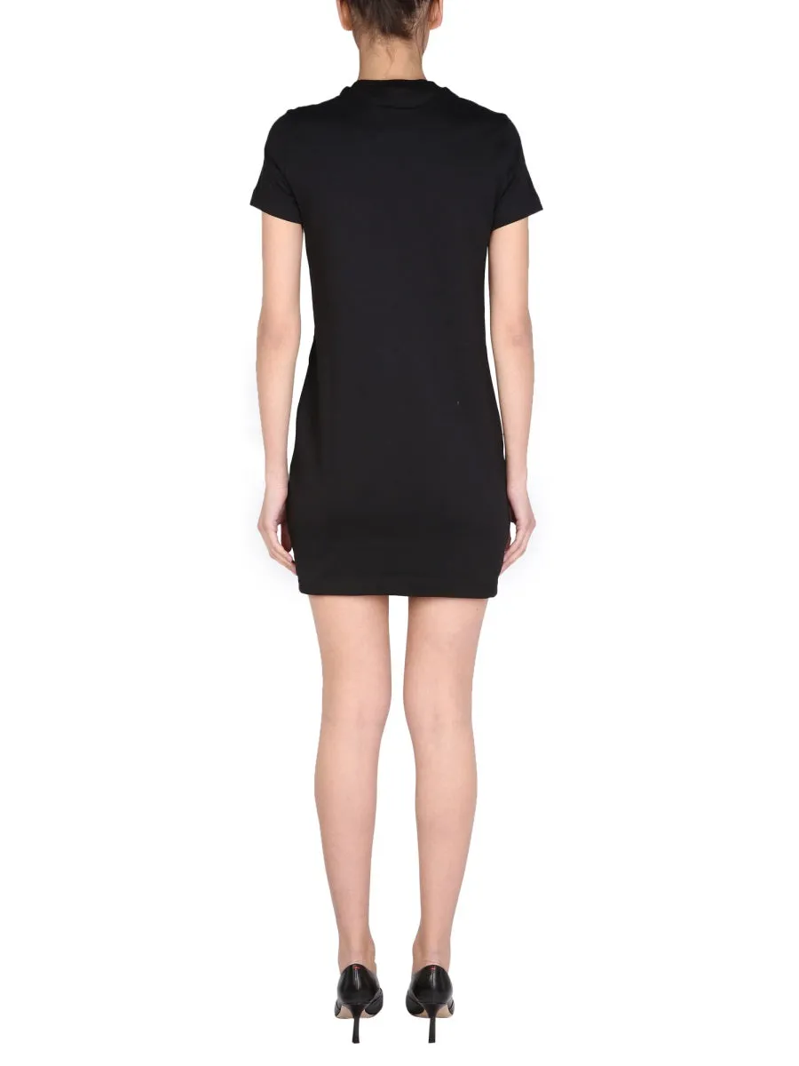 Versace Jeans Couture Logo Embroidered Crewneck T-Shirt Dress