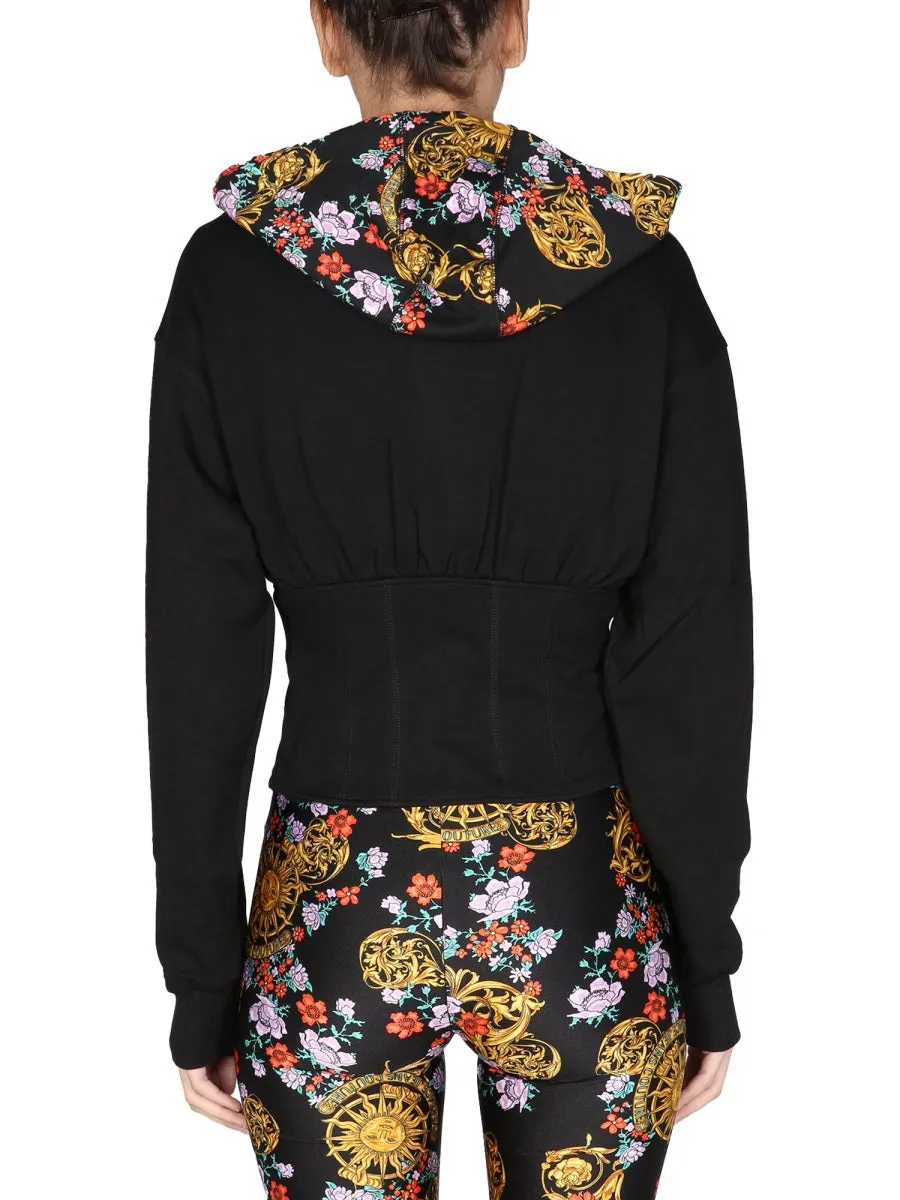 Versace Jeans Couture Long-Sleeved Zip-Up Hoodie
