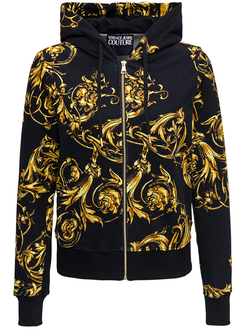 Versace Jeans CoutureBaroque Print Zipped Hoodie