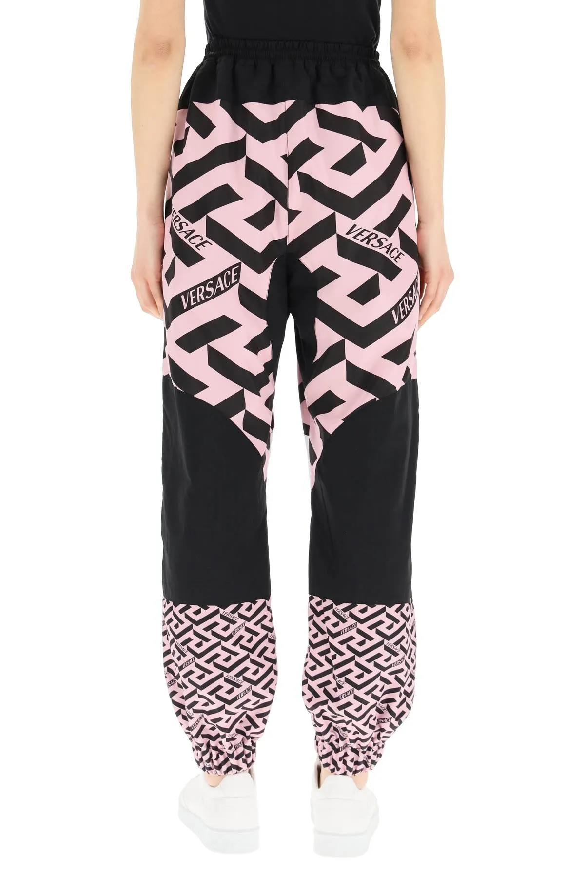 Versace La Greca Panelled Logo Printed Track Pants