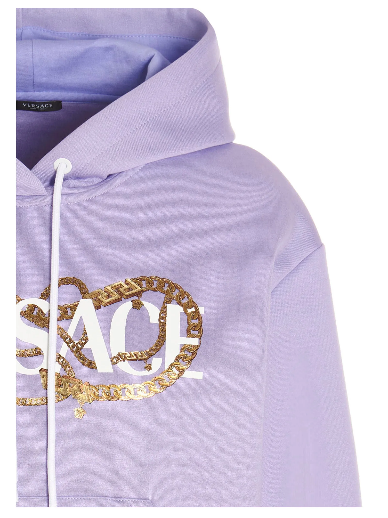 Versace Logo Print Drawstring Hoodie