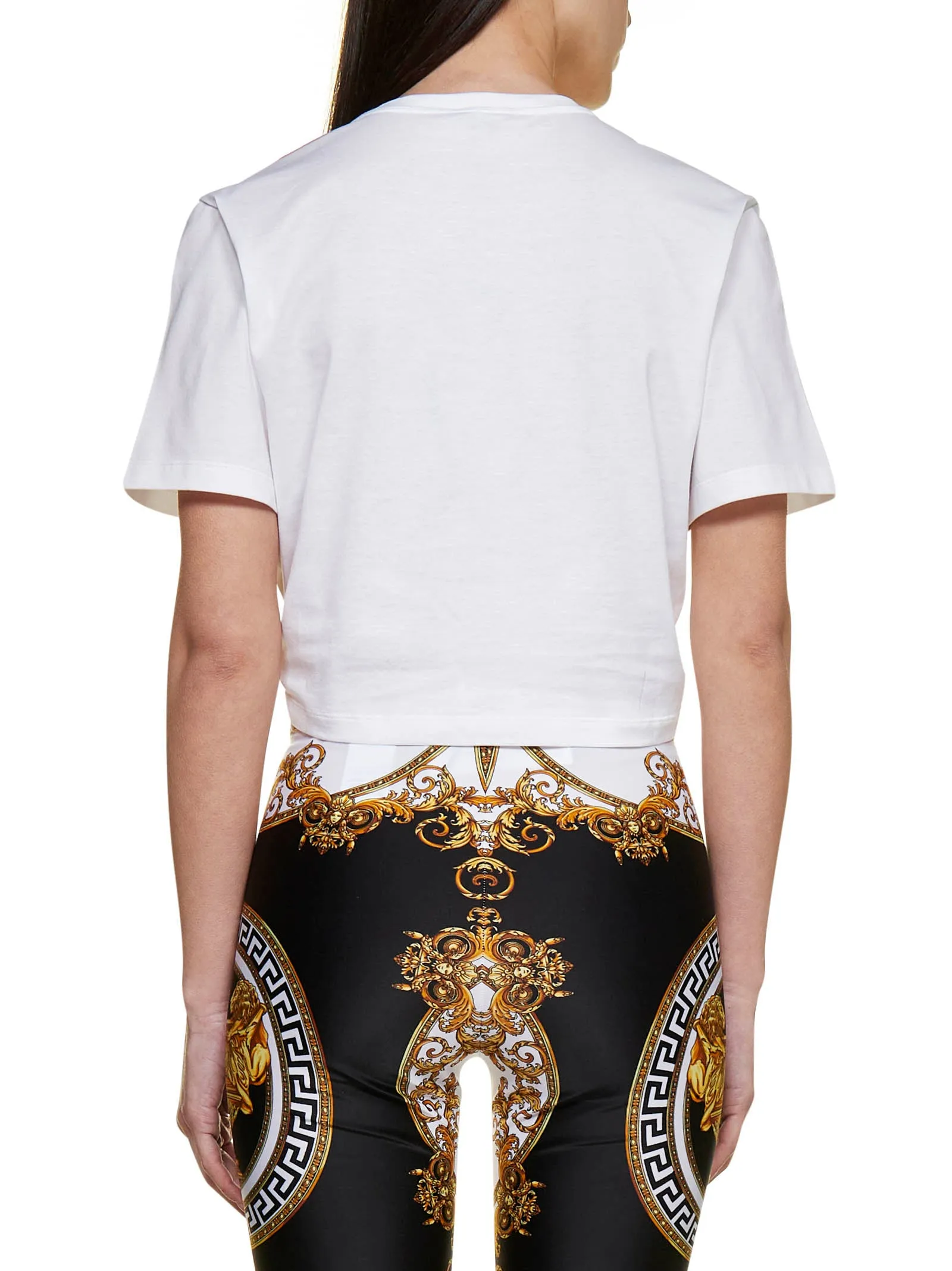 Versace Logo Printed Safety Pin T-Shirt