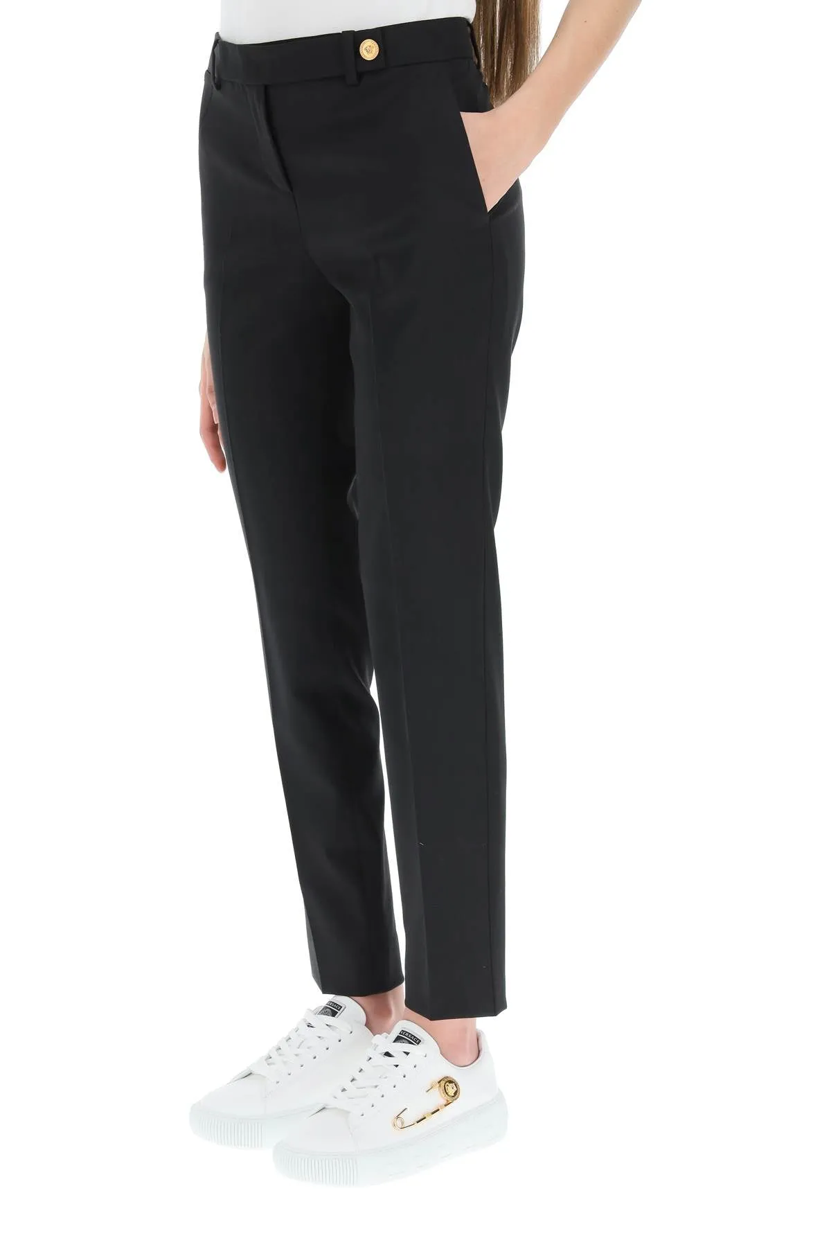 Versace Medusa-Fastened Straight Leg Pants