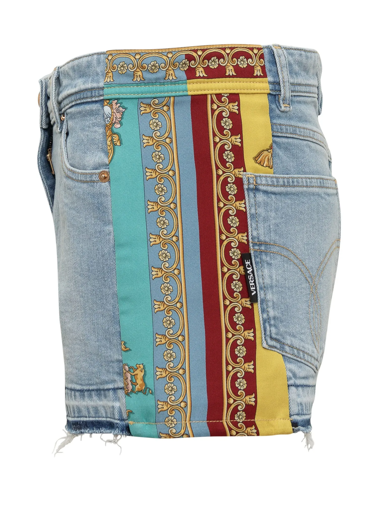 Versace Royal Rebellion Mid-Rise Denim Shorts