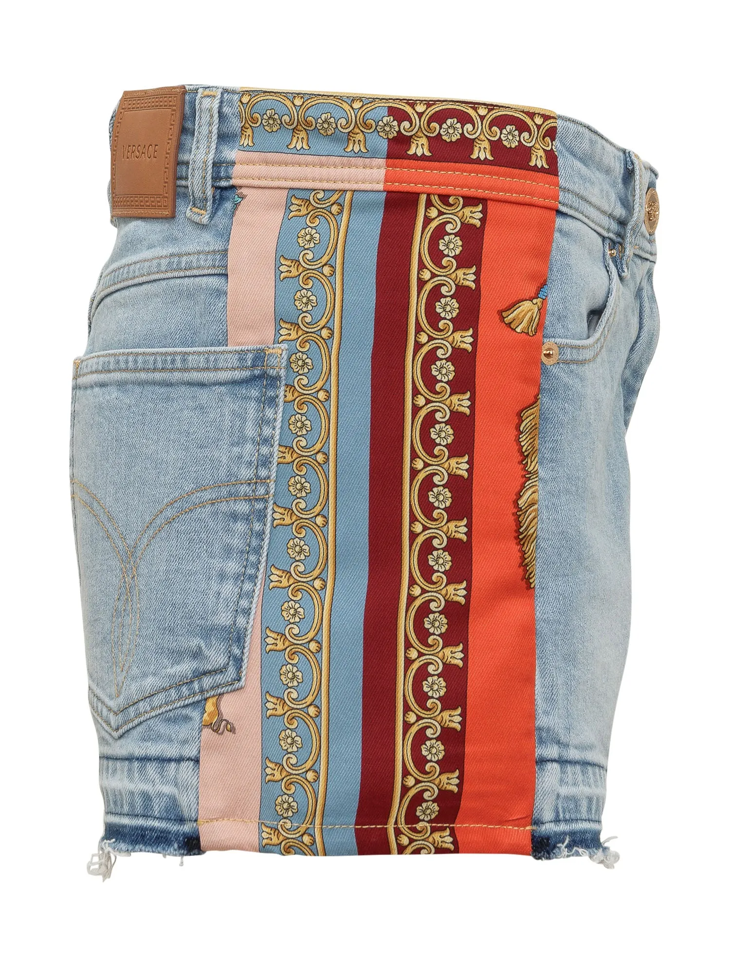 Versace Royal Rebellion Mid-Rise Denim Shorts