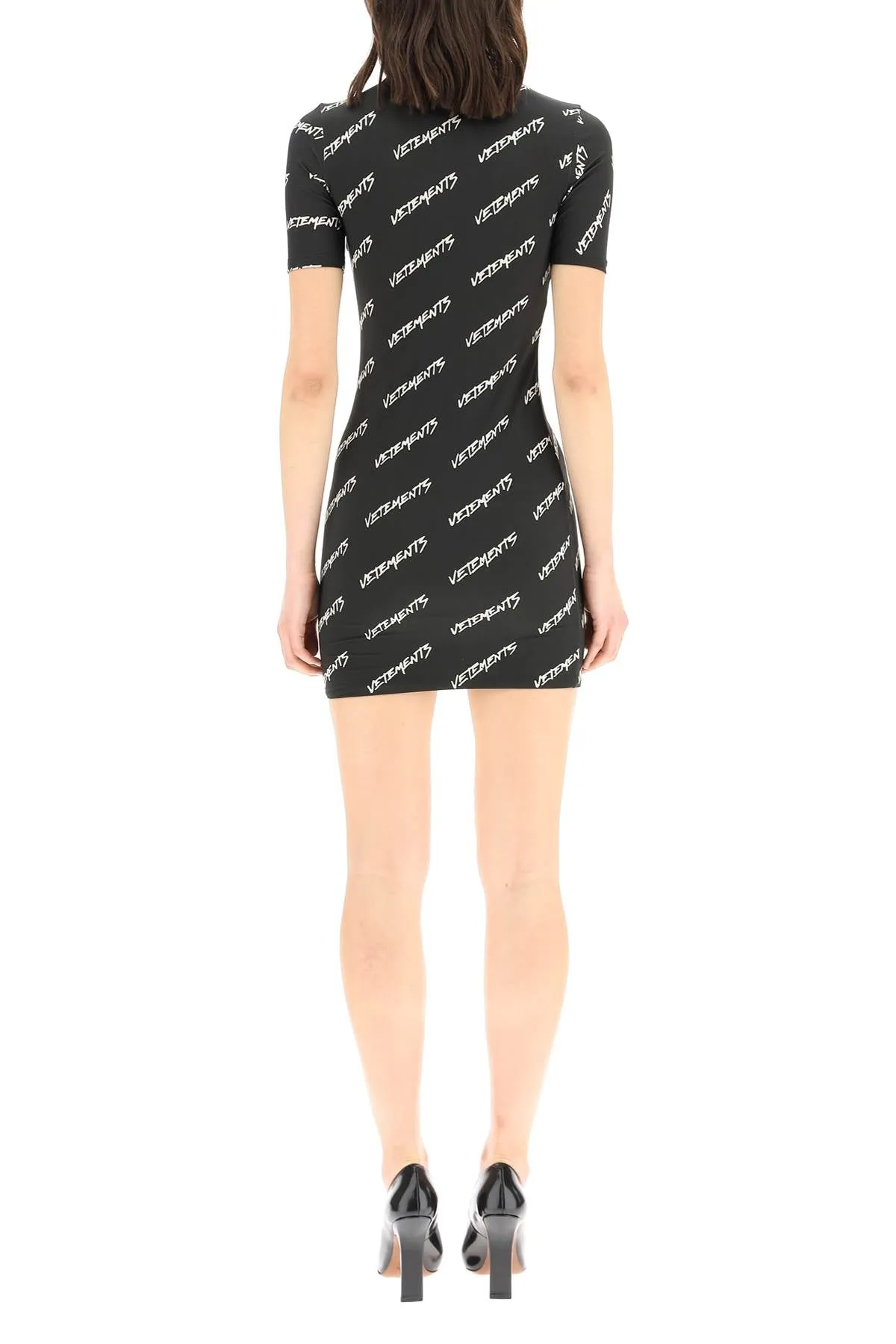 Vetements All-Over Logo Printed T-Shirt Dress