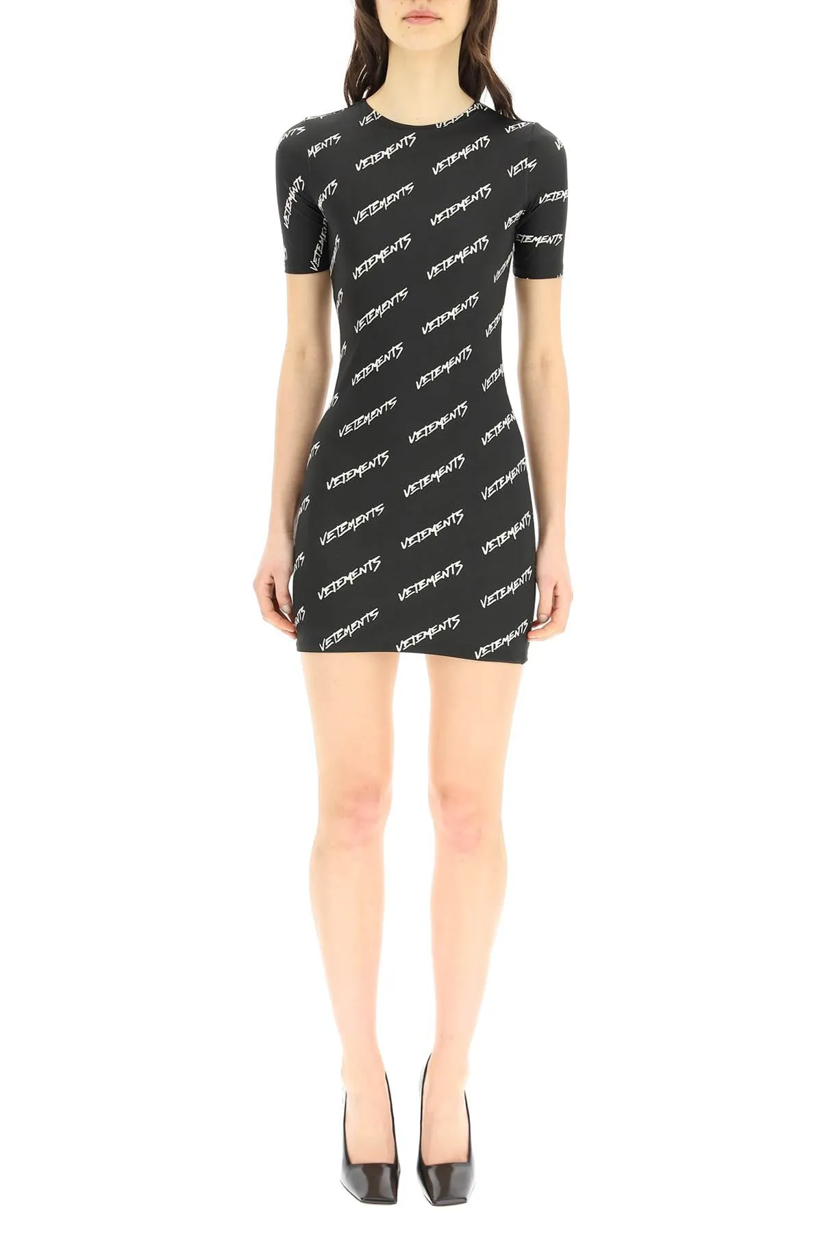 Vetements All-Over Logo Printed T-Shirt Dress