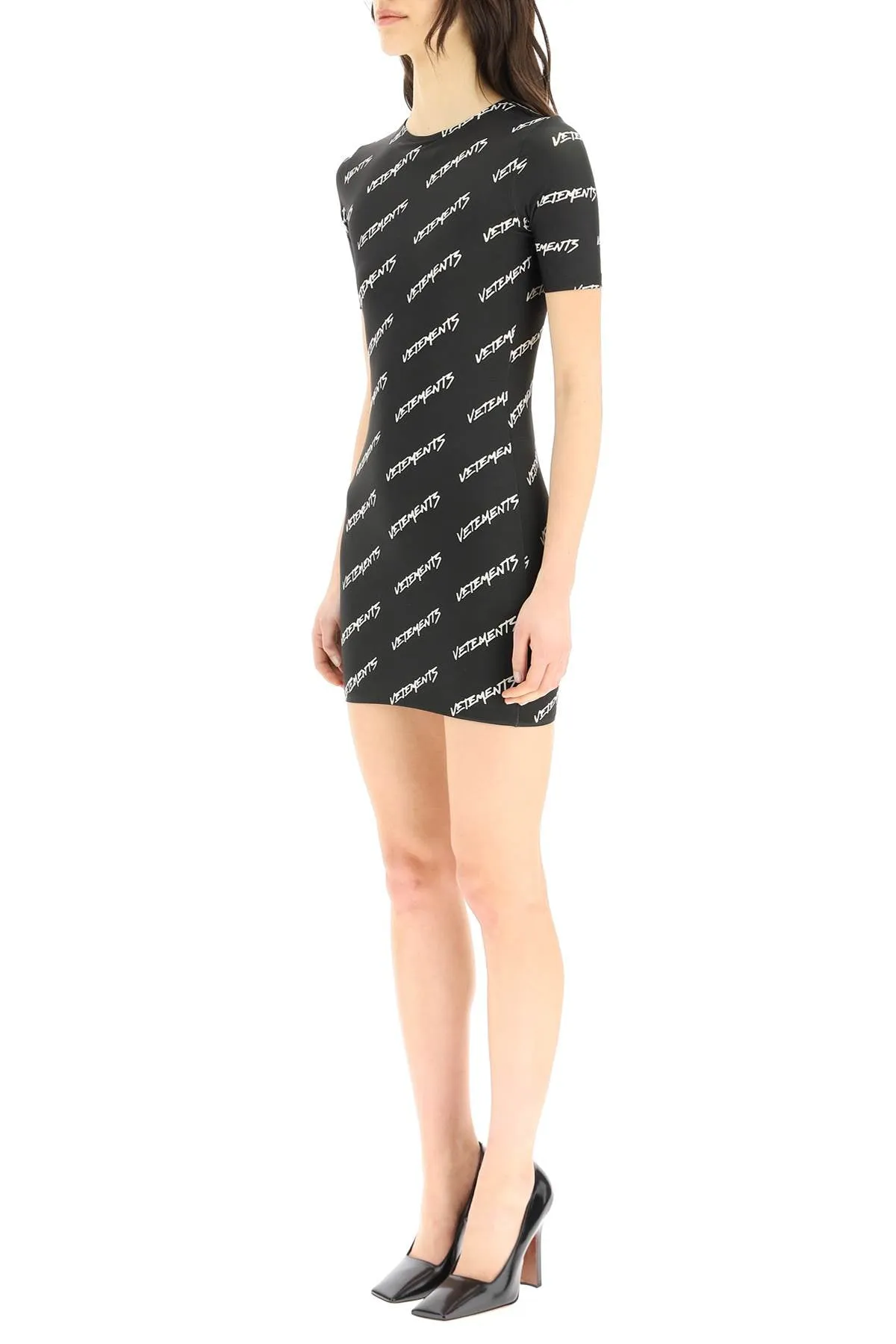 Vetements All-Over Logo Printed T-Shirt Dress
