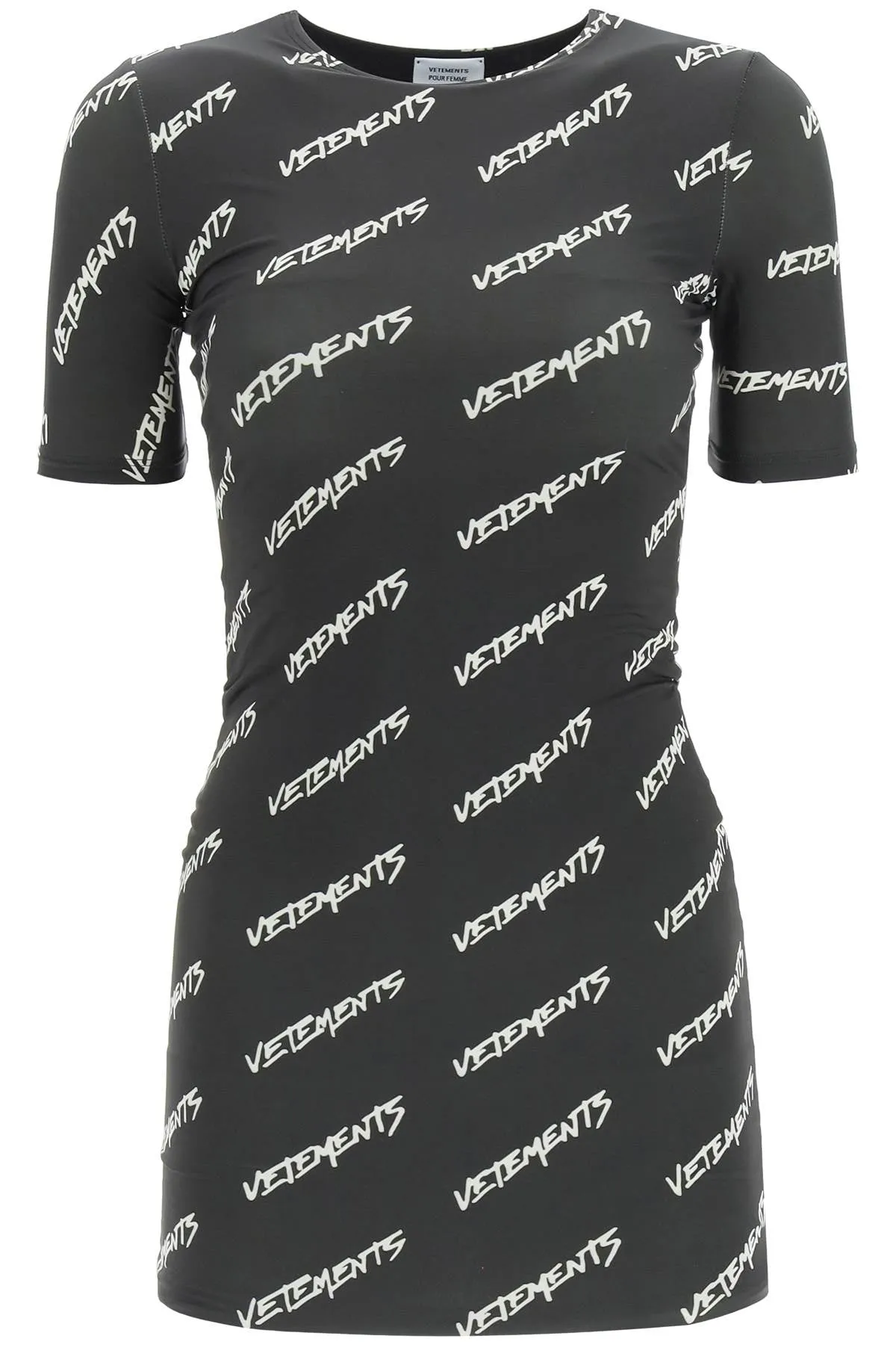 Vetements All-Over Logo Printed T-Shirt Dress
