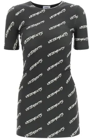 Vetements All-Over Logo Printed T-Shirt Dress