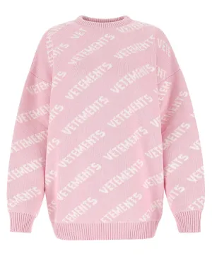Vetements Allover Logo Intarsia-Knit Jumper