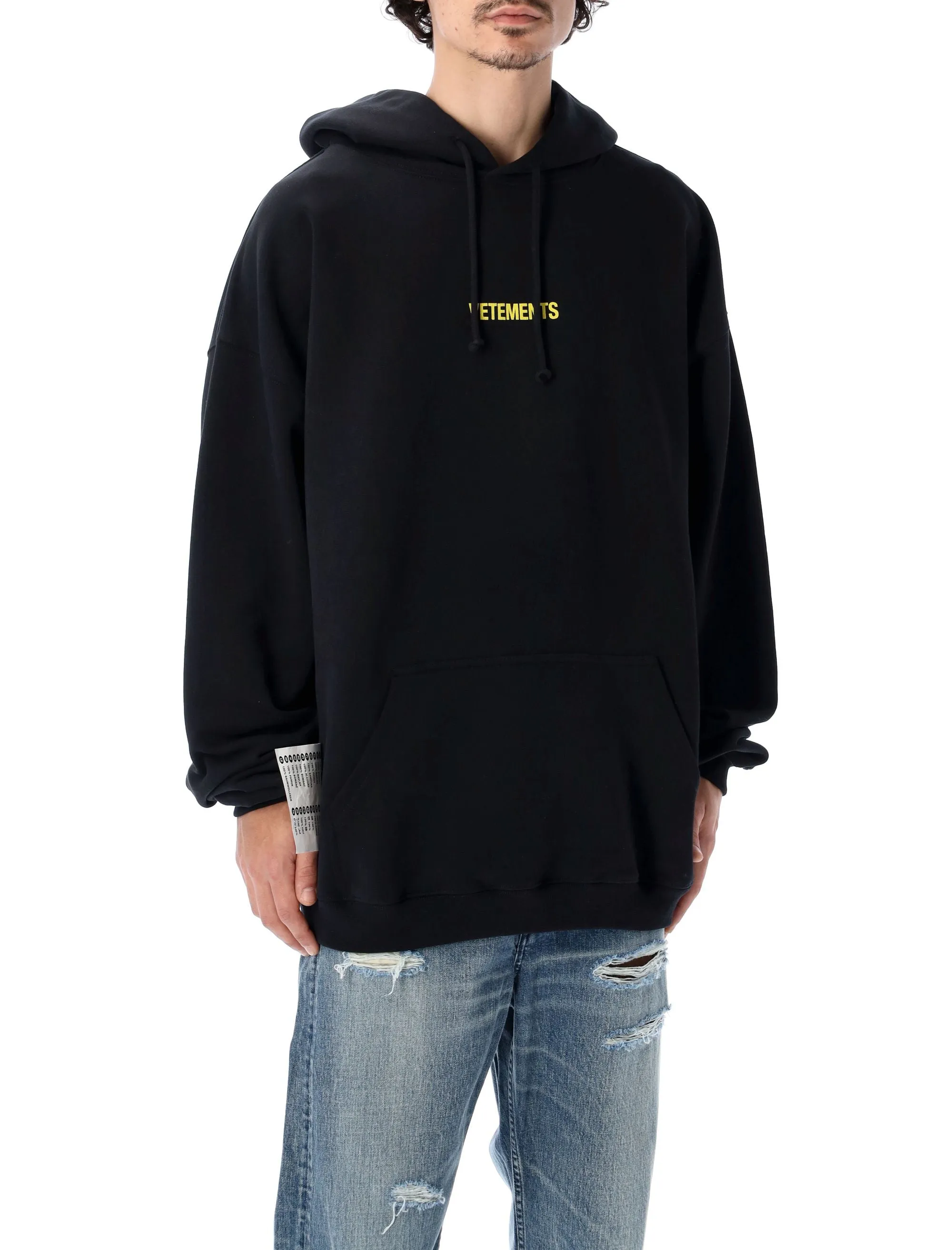 Vetements Logo Printed Drawstring Hoodie
