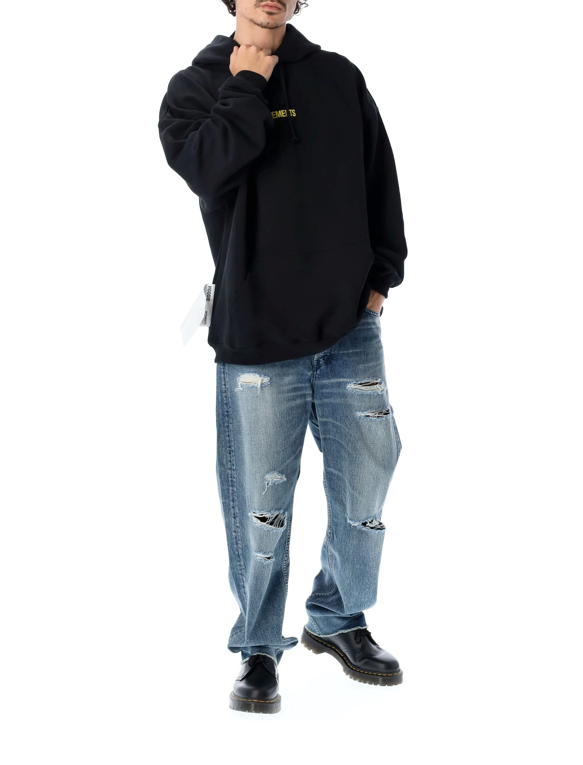 Vetements Logo Printed Drawstring Hoodie