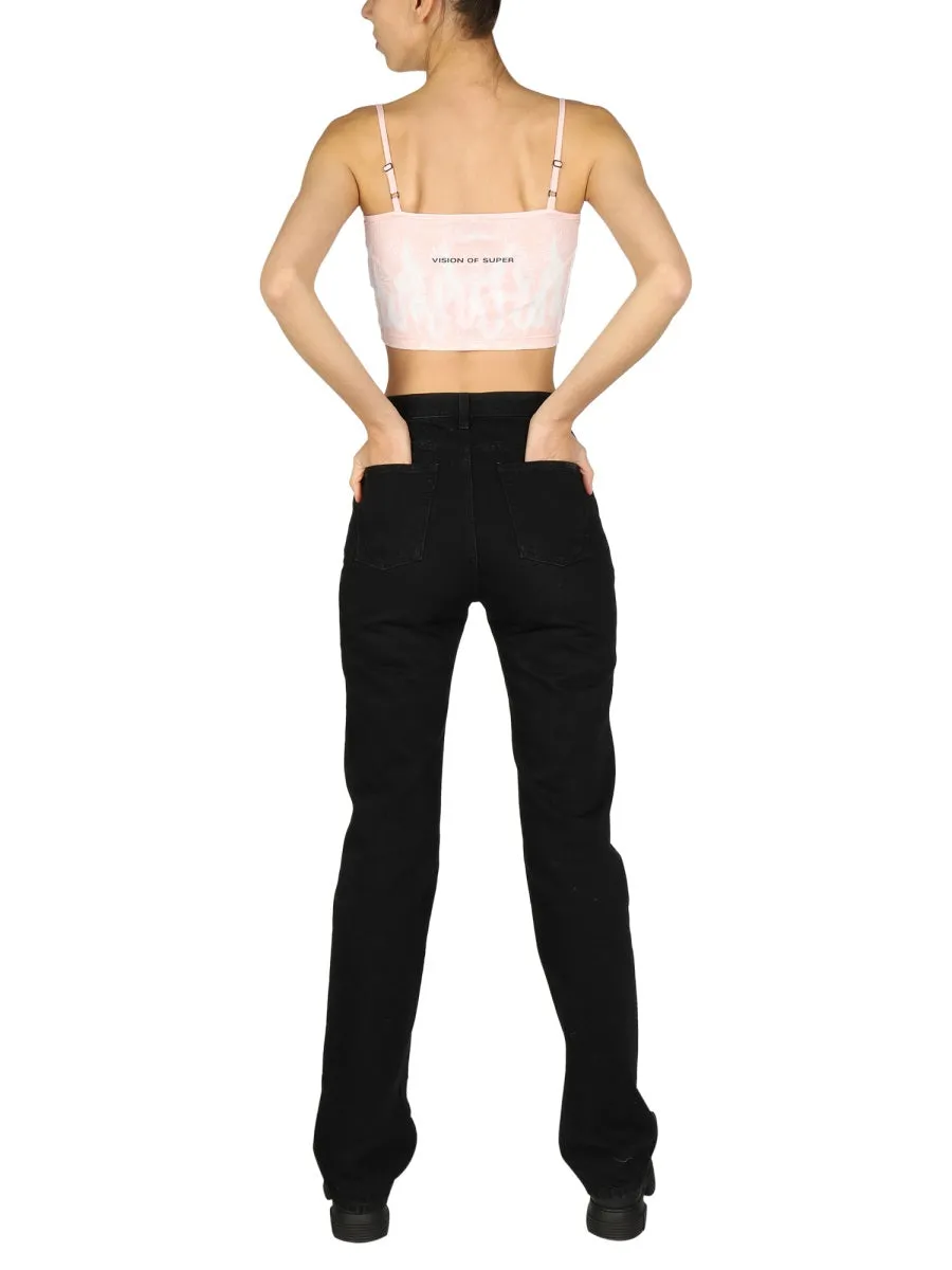 Vision Of Super Printed Cropped Top