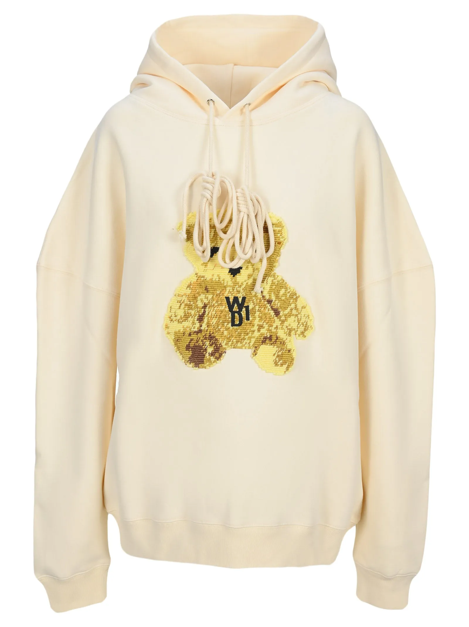 We11done Embroidered Teddy Drawstring Hoodie