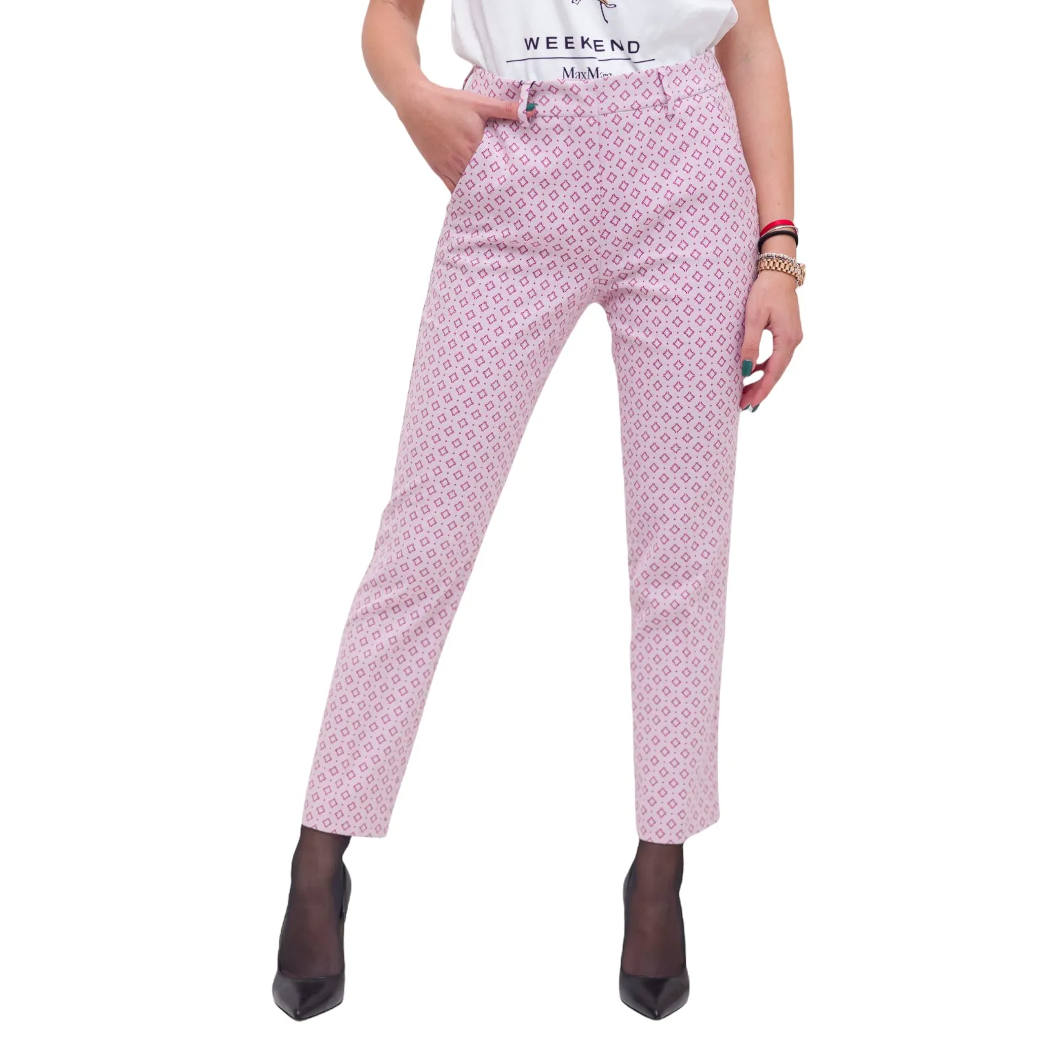 Weekend Max Mara Jacquard-Patterned Cropped Trousers