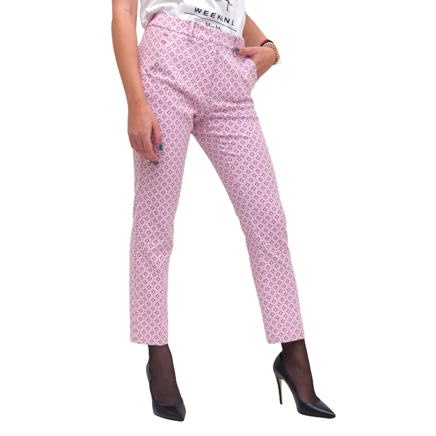 Weekend Max Mara Jacquard-Patterned Cropped Trousers