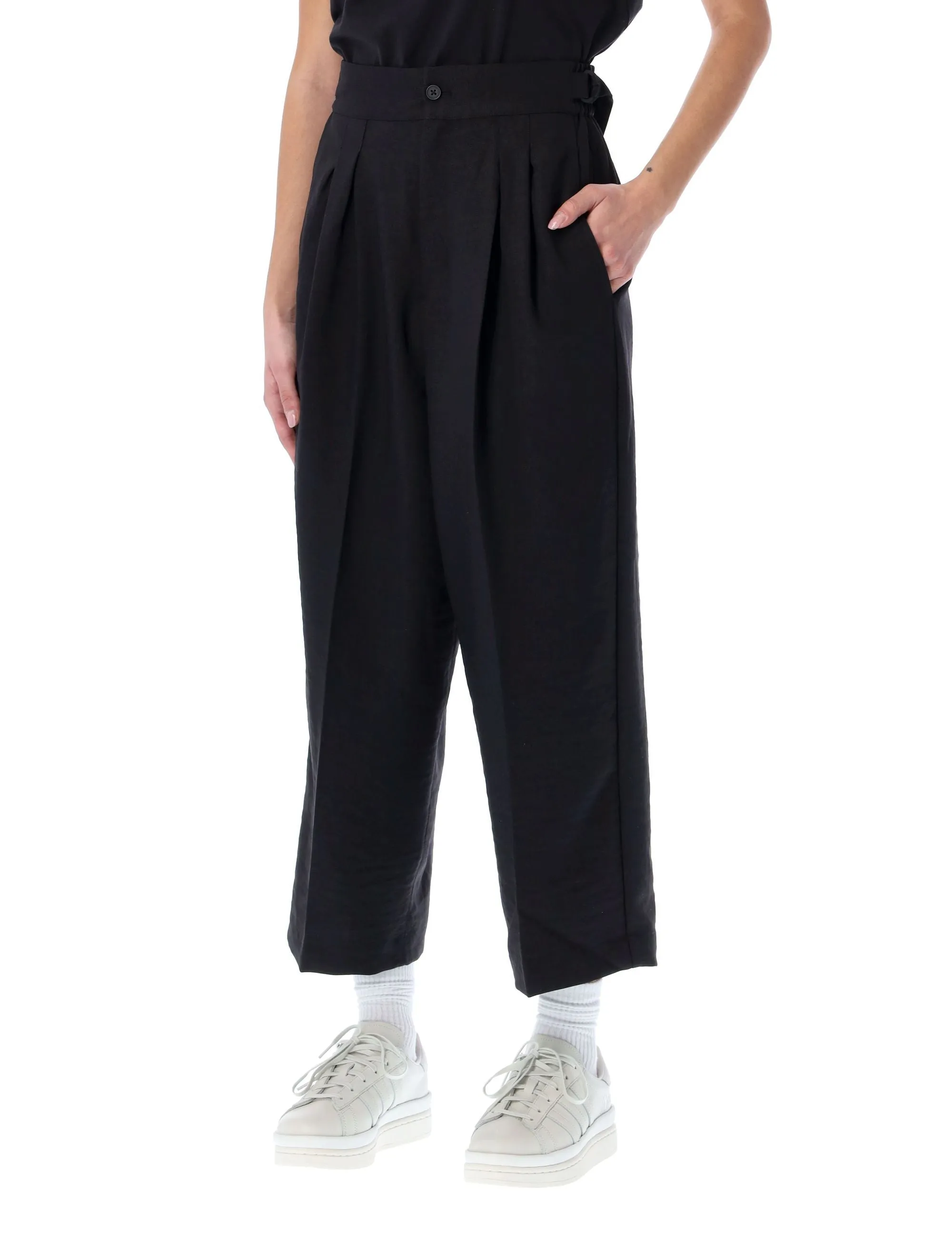 Y-3 Pleated Stripe Detailed Trousers