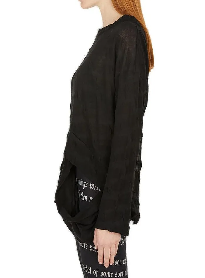 Yohji Yamamoto Ruffled Detailed Knit Top