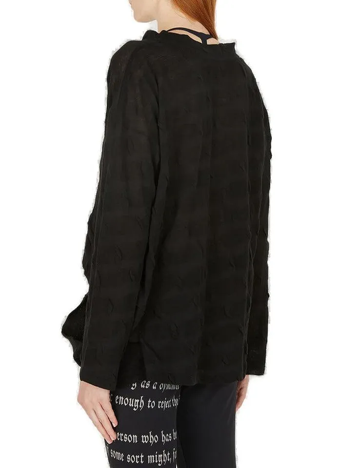 Yohji Yamamoto Ruffled Detailed Knit Top