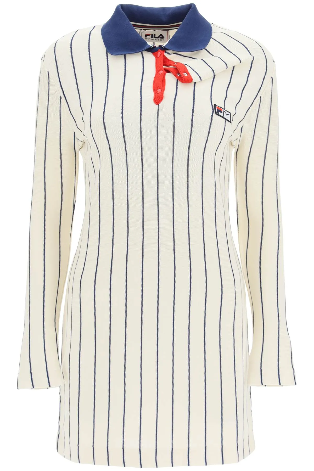 Y/Project Logo Patch Striped Knit Mini Dress