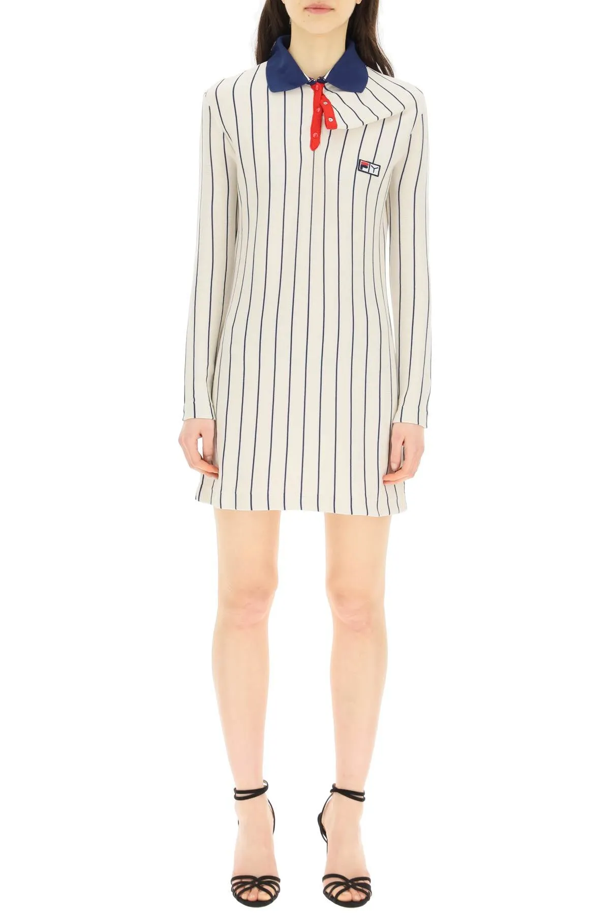 Y/Project Logo Patch Striped Knit Mini Dress