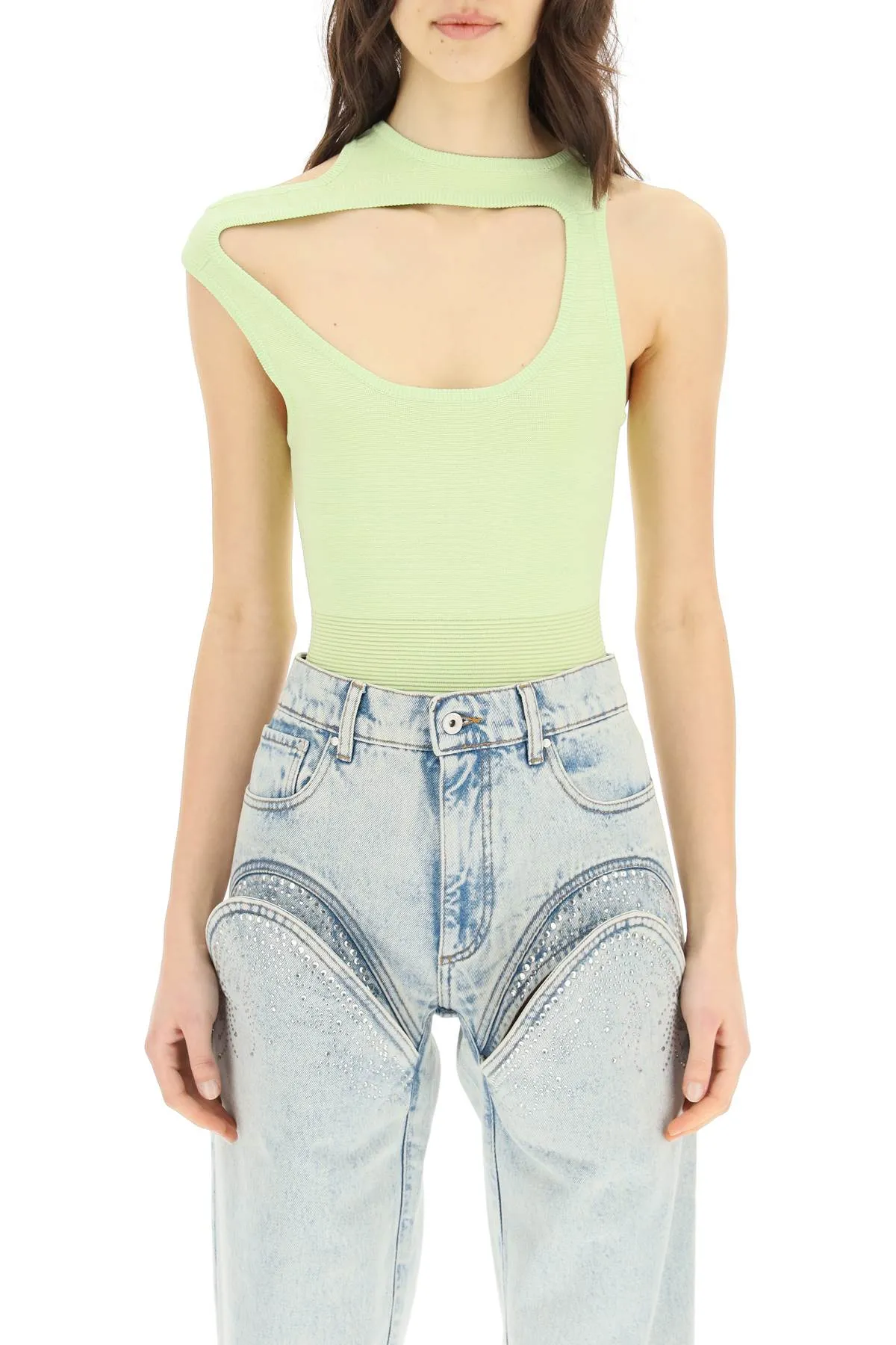 Y/Project Three Collar Sleeveless Knit Bodysuit