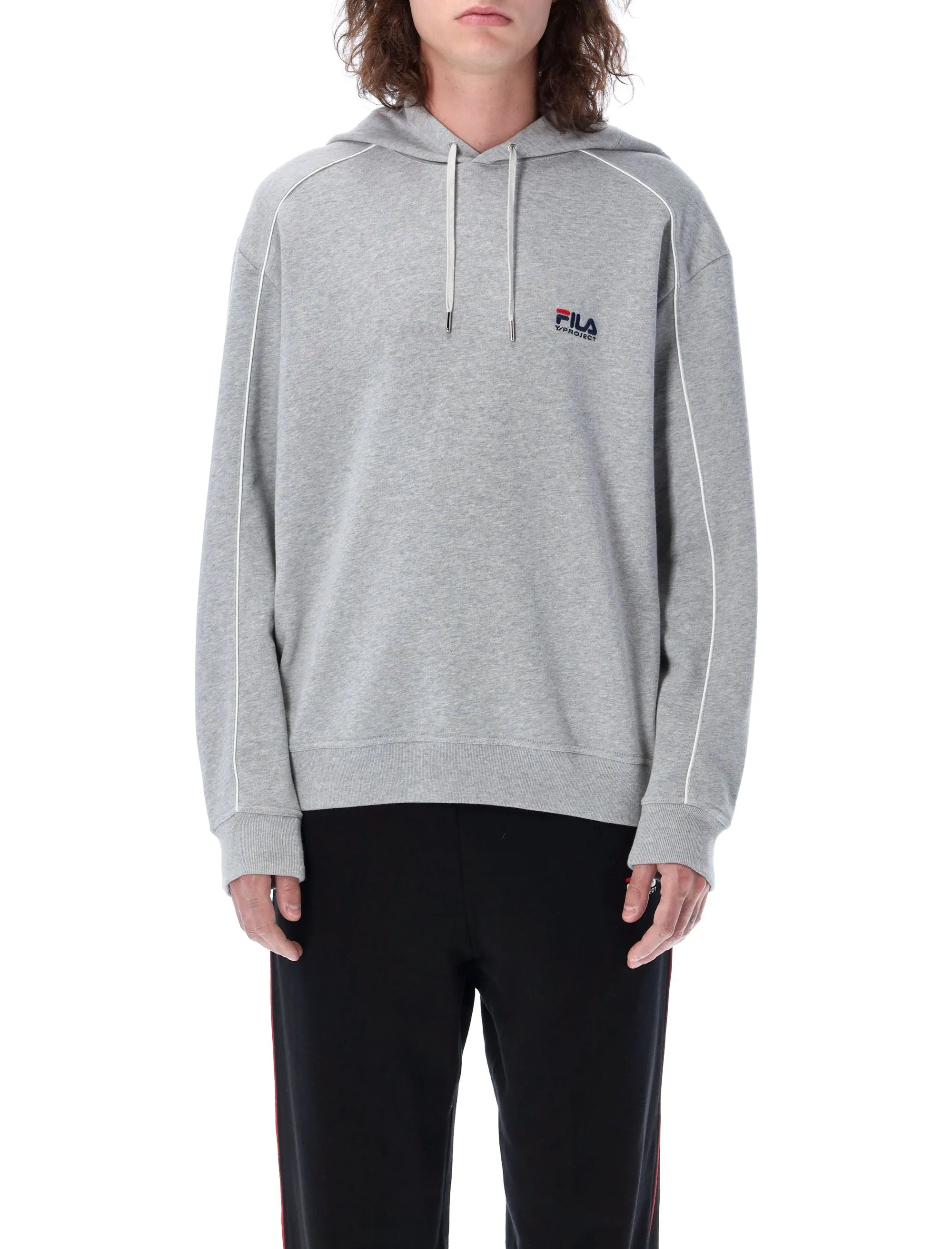 Y/Project X FILA Logo Embroidered Drawstring Hoodie