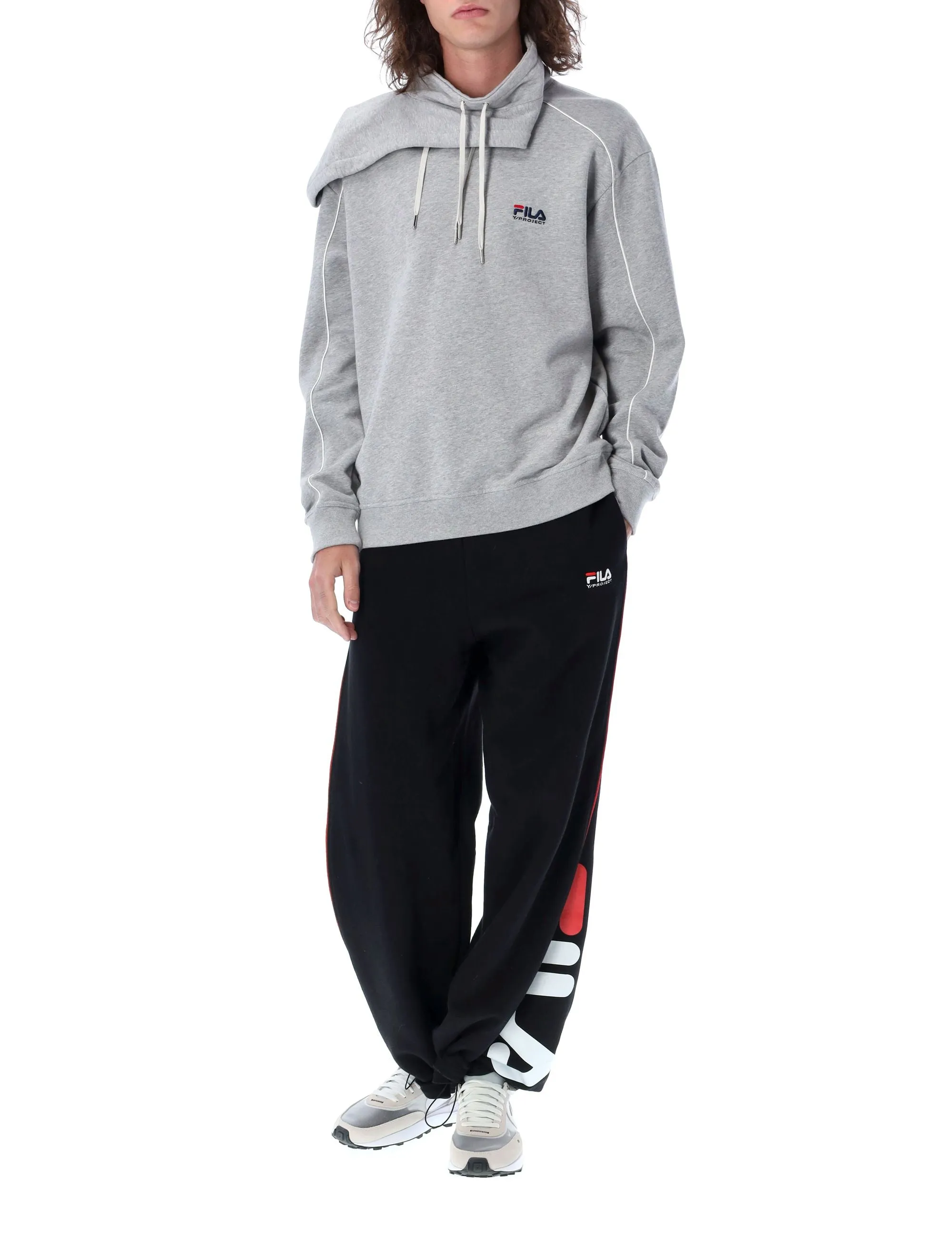 Y/Project X FILA Logo Embroidered Drawstring Hoodie
