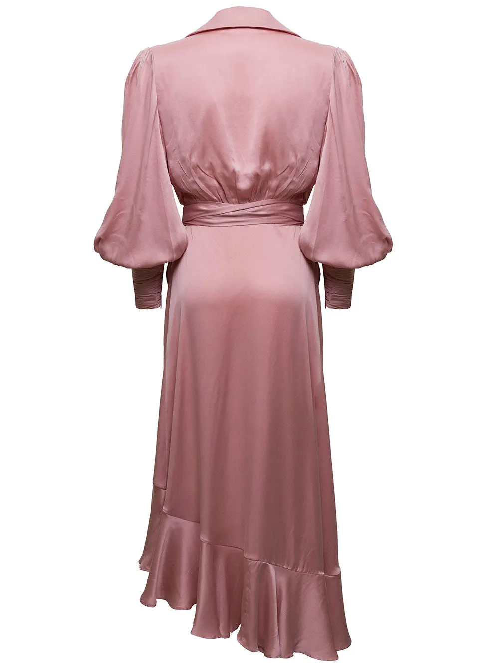 Zimmerman Womans Pink Silk Wrap Asymmetrical Dress