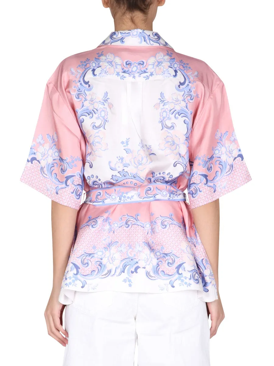 Zimmermann Motif Print Belt Shirt