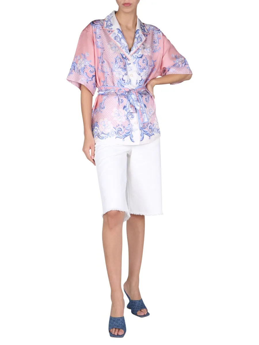 Zimmermann Motif Print Belt Shirt