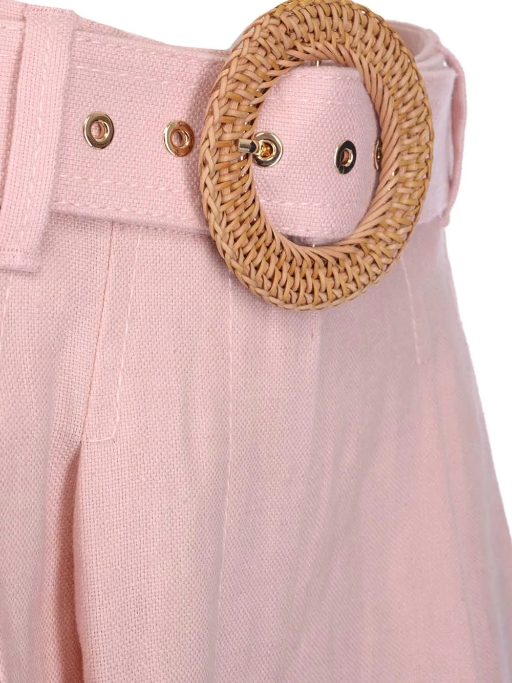 Zimmermann Postcard Belted Wide-Leg Pants